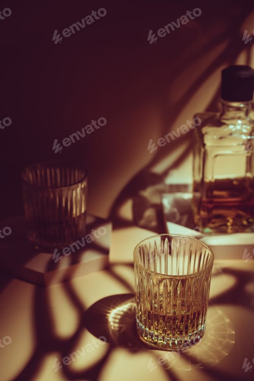 Preview: Whiskey with ice in glasses
