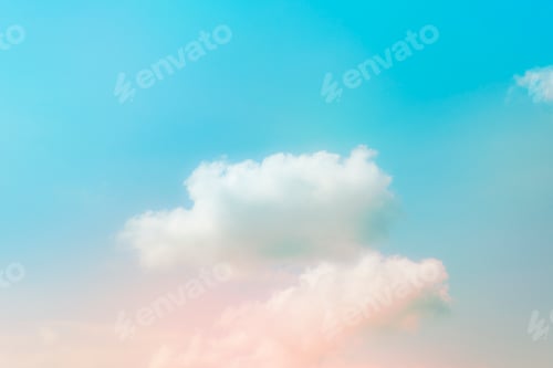Preview: Pastel pink blue gradient sky with clouds background