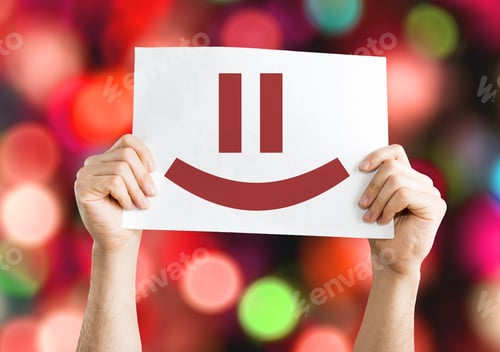 Preview: Smiley Face Card With Colorful Background With Defocused Lights
