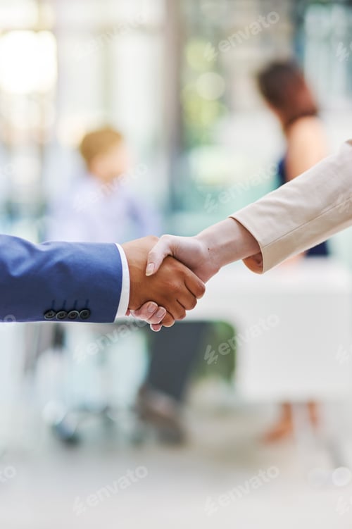 Preview: Sealing the deal. Shot of two businesspeople shaking hands.