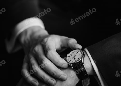 Preview: Close Up of Man Wearing Elegant Watch