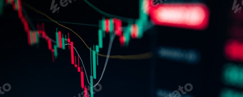 Preview: Close up of Bitcoin and Cryptocurrency stock market exchange candlestick chart
