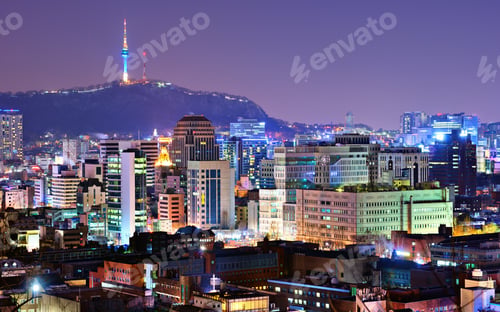Preview: View Of Seoul, South Korea At Night.