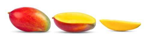 Preview: mango fruit isolated on white background. full depth of field
