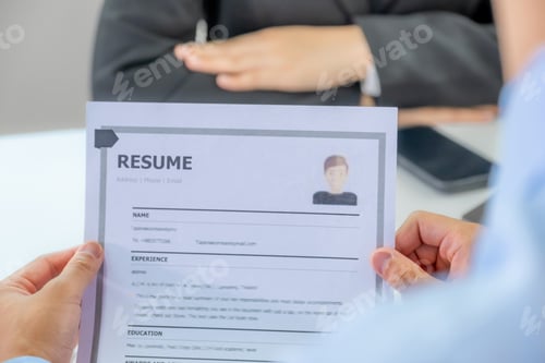 Preview: Office executives interviewing job applicants in the meeting room. employer conversation
