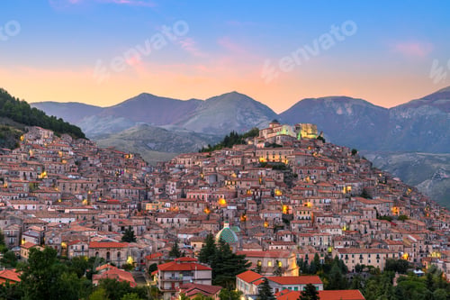 Preview: Morano Calabro, Italy at Dusk