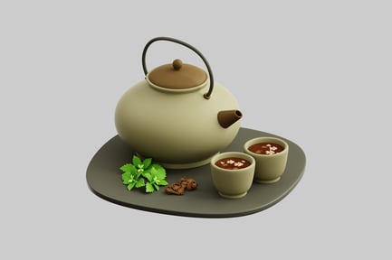 Preview: Teapot tea set with herbs