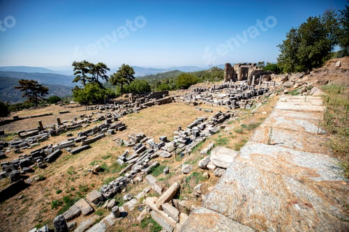 Preview: Labranda archaeological site, the Temple of Zeus Labraundeus, Mugla Province, Turkey.