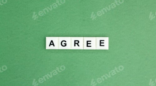 Preview: letters of the alphabet with the word agree.