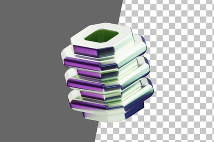 Preview: Chromatic Abstract Iridescent Cube Fold 3D Icon