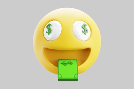 Preview: Money face cartoon icon asset