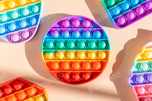 Preview: Rainbow Push Pop It Bubble Sensory Fidget Toy