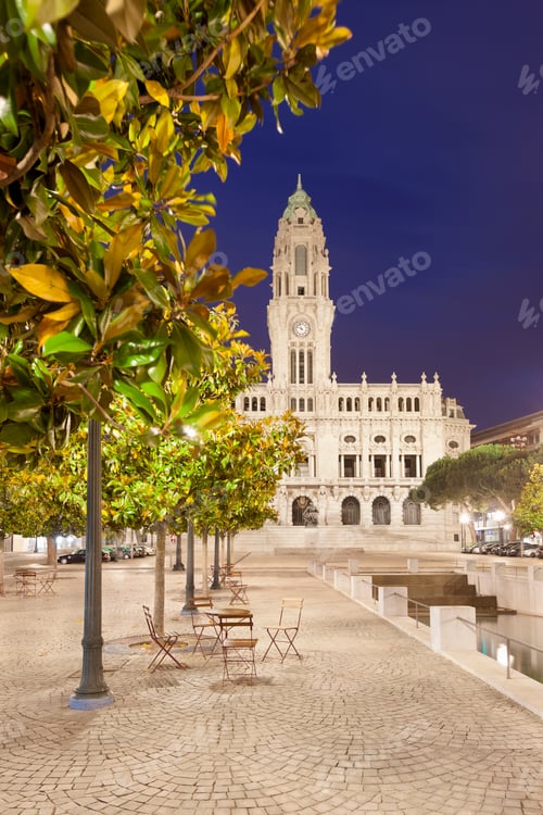Preview: Avenida dos Aliandos and city hall, Porto, Portugal