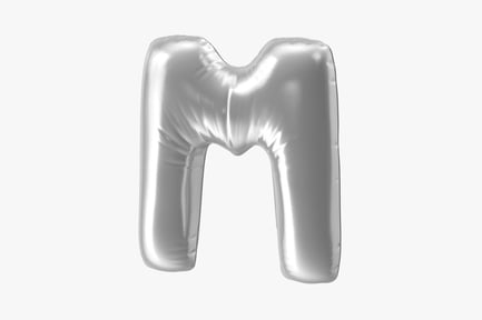 Preview: Silver Foil Letter M Inflatable