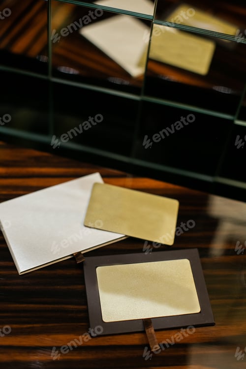Preview: gold card mock up blank festive christmas