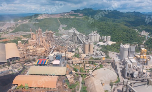 Preview: Aerial top view of industrial factory or plant. architecture building.