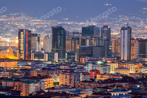 Preview: Naples, Italy with the Financial District Skyline