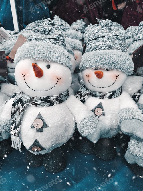 Preview: Cute small Christmas decorations toy snowman with smile