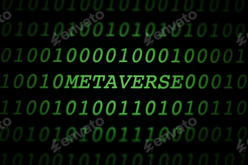Preview: Green binary computer code with METAVERSE spelled out.
