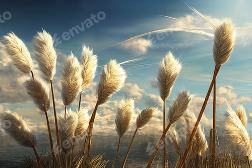 Preview: Reed Swaying in the Wind, Digital Generate Image