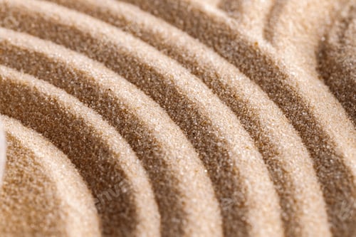 Preview: Zen pattern in yellow sand, close up