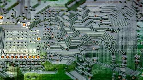 Preview: Macro Close up of printed wiring on PC circuit board