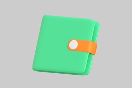 Preview: Minimalist Wallet with Orange Strap