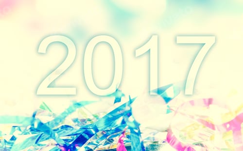 Preview: 2017 Happy Newy Year Text On Colorful Shiny Vivid Ribbon