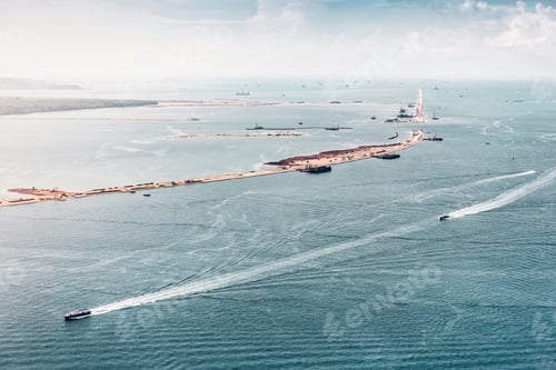 Preview: Aerial photo shot from plane flying from Bali to Singapore