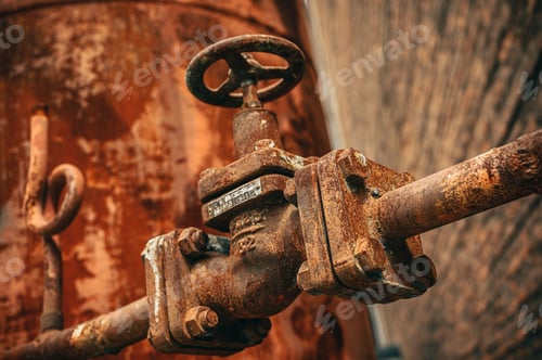 Preview: Distressed rusty steel pipe