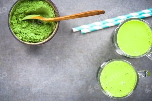 Preview: Matcha green tea milk shake or smoothie