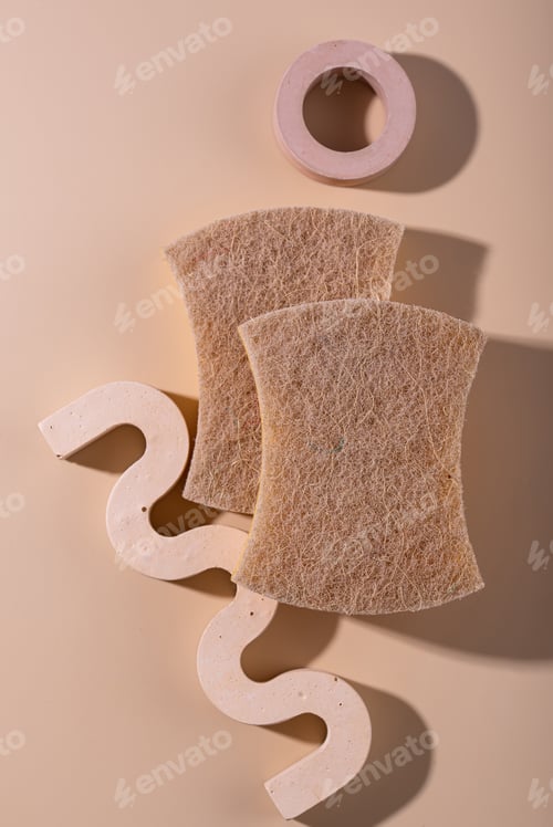 Visualização: Limpeza ecológica com esponjas, conceito sustentável