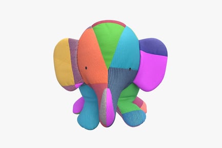 Preview: Colorful Patchwork Elephant Plush