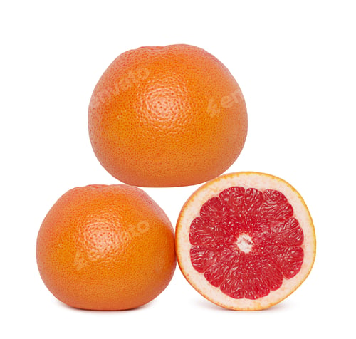Preview: grapefruits on white background