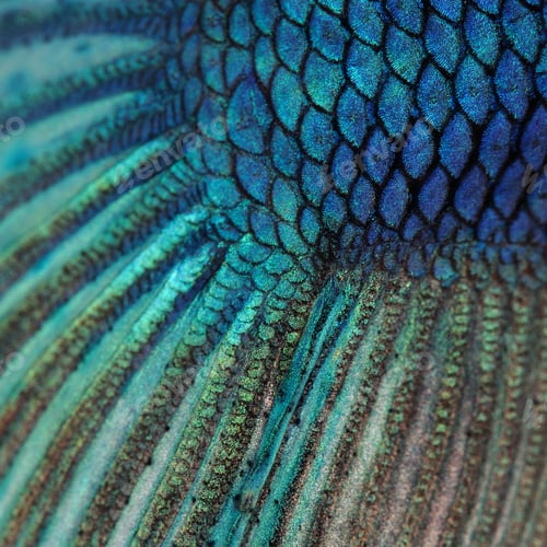 Preview: Close-up on a fish skin - blue Siamese fighting fish - Betta Splendens
