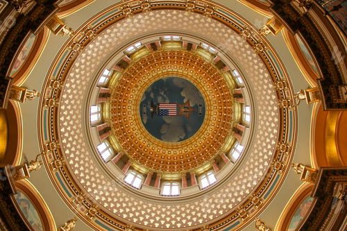 Preview: Shapes at Iowa State Capitol dome as viewed from inside the rotunda in Des Moines. IA.