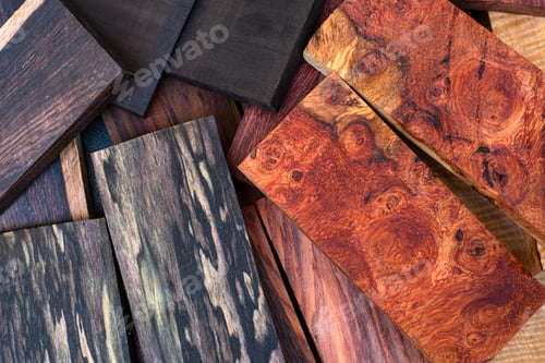 Preview: Set of Rosewood Ebonywood burlwood Black and White wood timber is real natural