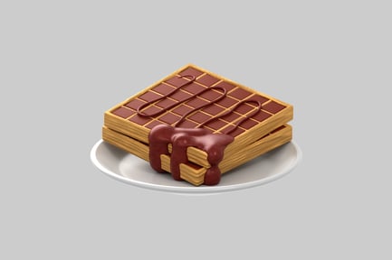 Preview: Chocolate waffle stack with syrup