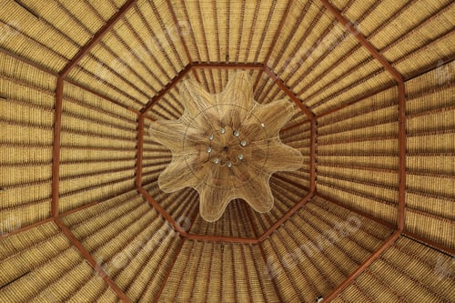 Preview: Wicker hanging lamp and roof
