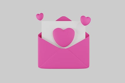 Preview: Pink heart letter envelope