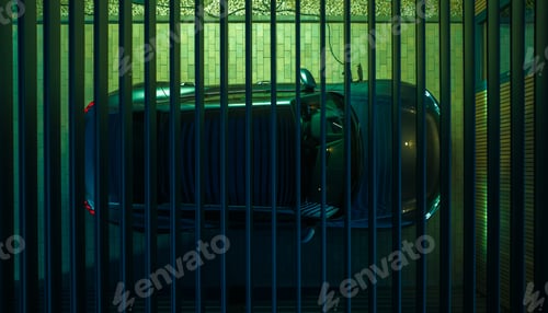 Preview: Automatic Opened Modern and Elegant Car Port Roof and Parked Electric Vehicle