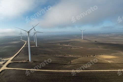Preview: general view of a wind farm from a bird's eye view