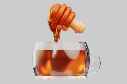 Preview: Glass mug with dark liquid being poured