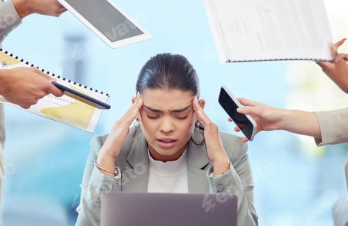Preview: Always set healthy boundaries. Shot of a young woman having a stressful day at work.