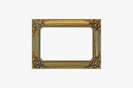 Preview: Rectangular ornate gold frame with floral and scrollwork decoration