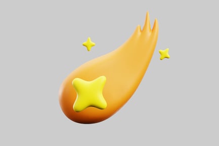 Preview: Stylized comet with yellow-orange gradient and stars