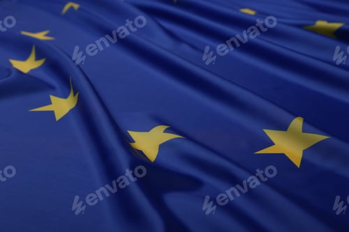 Preview: Flag of European Union as background, closeup view