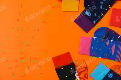 Preview: Concept of clothes for legs - socks, space for text