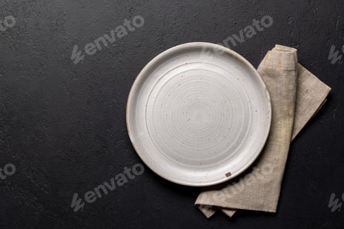 Preview: Mockup for a delicious meal. Empty plate on a table