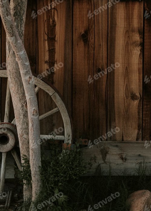 Preview: Dark brown wooden farmhouse wall backdrop